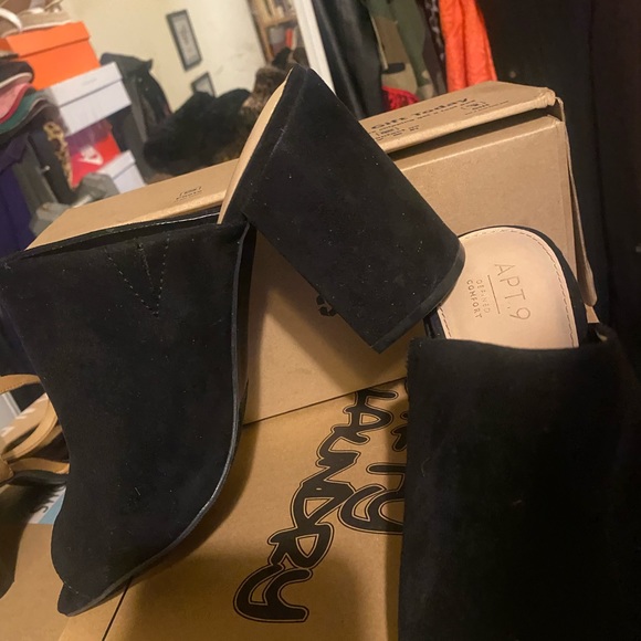 Slide on chunky heel insert cushion open toe and Heel - Picture 2 of 13